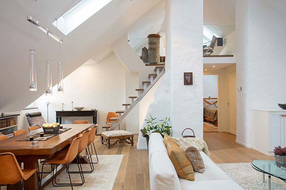Dining-Living-Space-Loft-Apartment-in-Kungsholmen-Stockholm