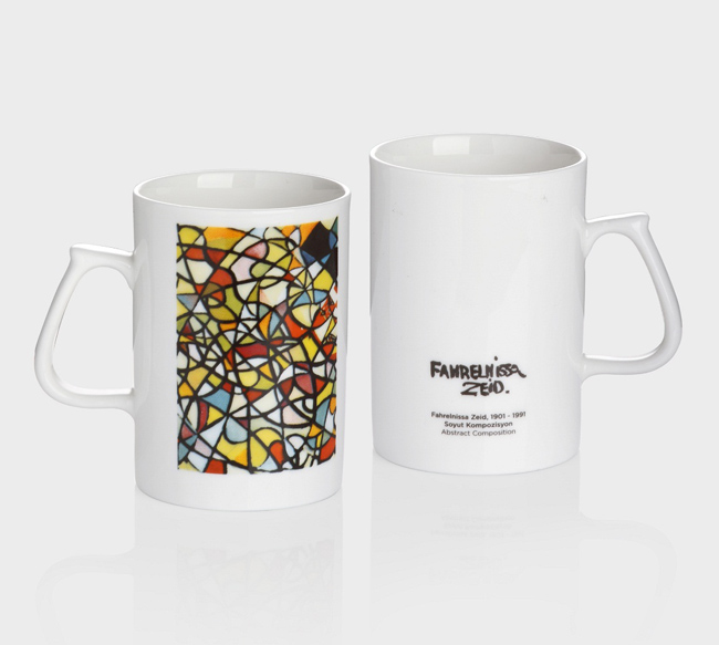 Fahrelnissa Zeid “Soyut Kompozisyon” yapıtı ile porselen kupa: 19,90 TL (% 25 İndirimli 14,93 TL)